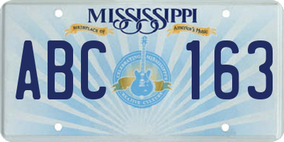 MS license plate ABC163