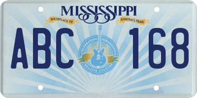 MS license plate ABC168