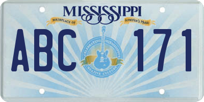 MS license plate ABC171