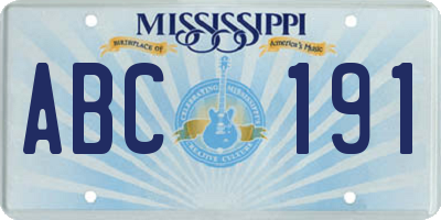 MS license plate ABC191