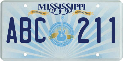 MS license plate ABC211