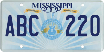 MS license plate ABC220
