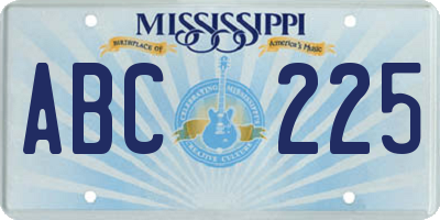 MS license plate ABC225