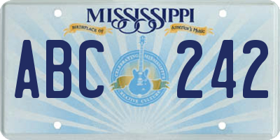 MS license plate ABC242