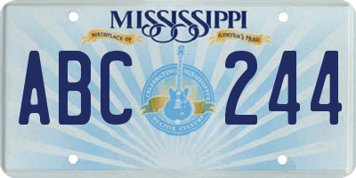 MS license plate ABC244