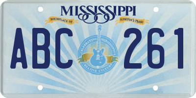 MS license plate ABC261