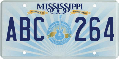 MS license plate ABC264