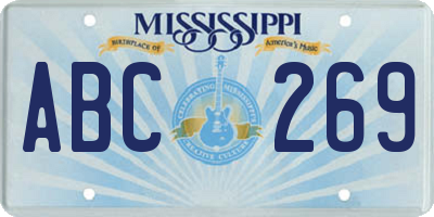 MS license plate ABC269