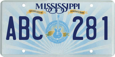 MS license plate ABC281