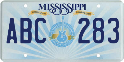 MS license plate ABC283