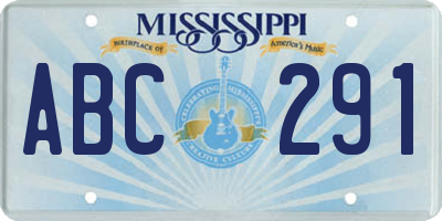 MS license plate ABC291