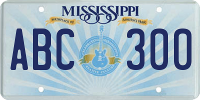 MS license plate ABC300