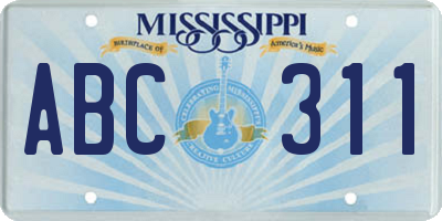 MS license plate ABC311