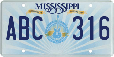 MS license plate ABC316