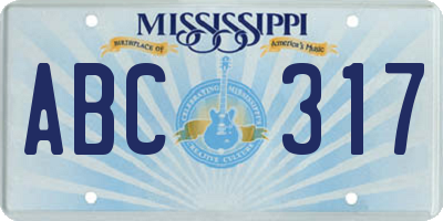 MS license plate ABC317