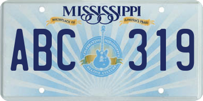 MS license plate ABC319