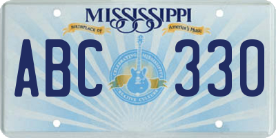 MS license plate ABC330