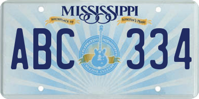 MS license plate ABC334