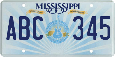 MS license plate ABC345