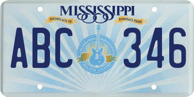 MS license plate ABC346