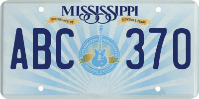 MS license plate ABC370