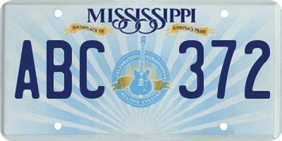 MS license plate ABC372