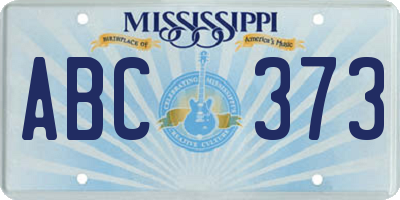 MS license plate ABC373