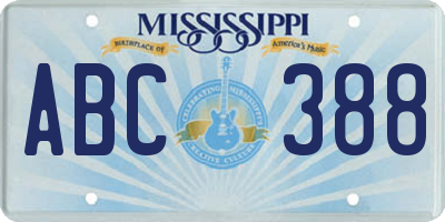 MS license plate ABC388
