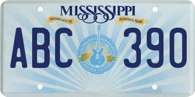MS license plate ABC390