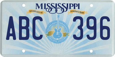 MS license plate ABC396