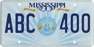 MS license plate ABC400