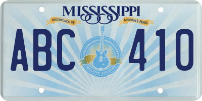 MS license plate ABC410