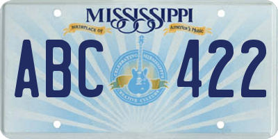 MS license plate ABC422