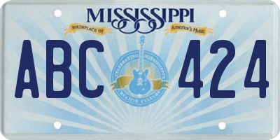 MS license plate ABC424
