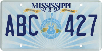 MS license plate ABC427