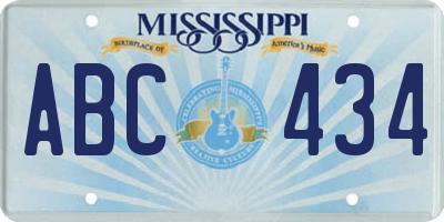 MS license plate ABC434