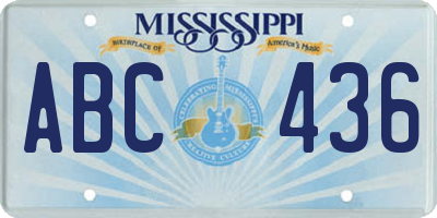 MS license plate ABC436