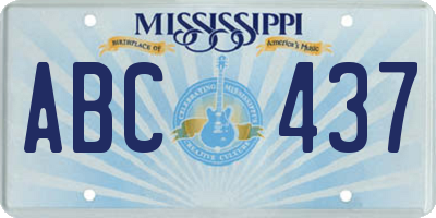 MS license plate ABC437