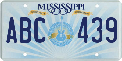 MS license plate ABC439