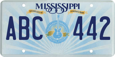 MS license plate ABC442