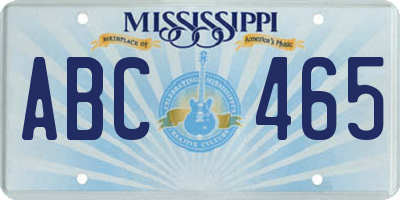 MS license plate ABC465