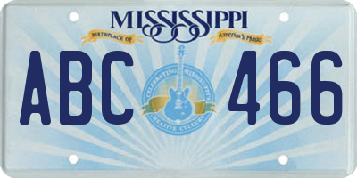 MS license plate ABC466