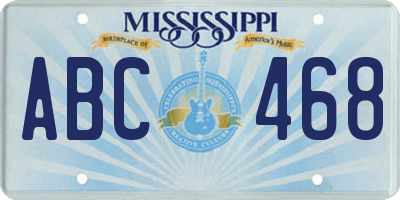 MS license plate ABC468