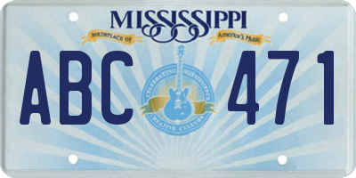 MS license plate ABC471