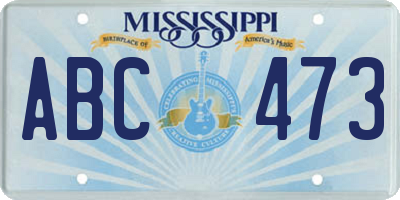 MS license plate ABC473
