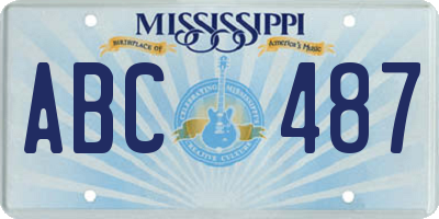 MS license plate ABC487