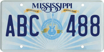 MS license plate ABC488