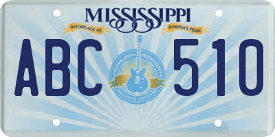 MS license plate ABC510