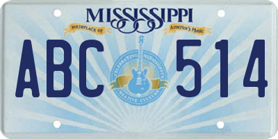 MS license plate ABC514