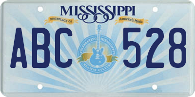 MS license plate ABC528